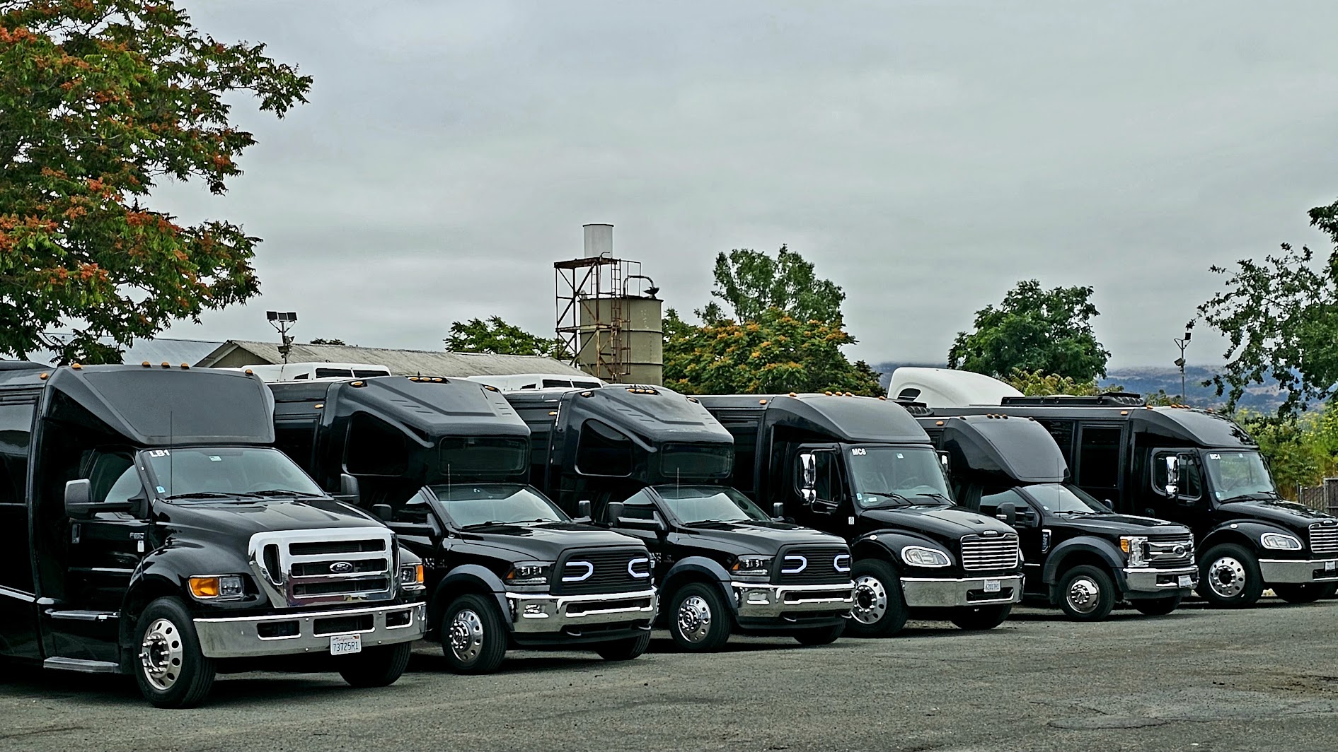Bobby's Charters owned fleet parked at the Bay Area yard